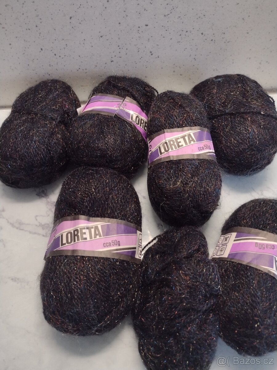 ČERNÁ PLETACÍ PŘÍZE LORETA - 5