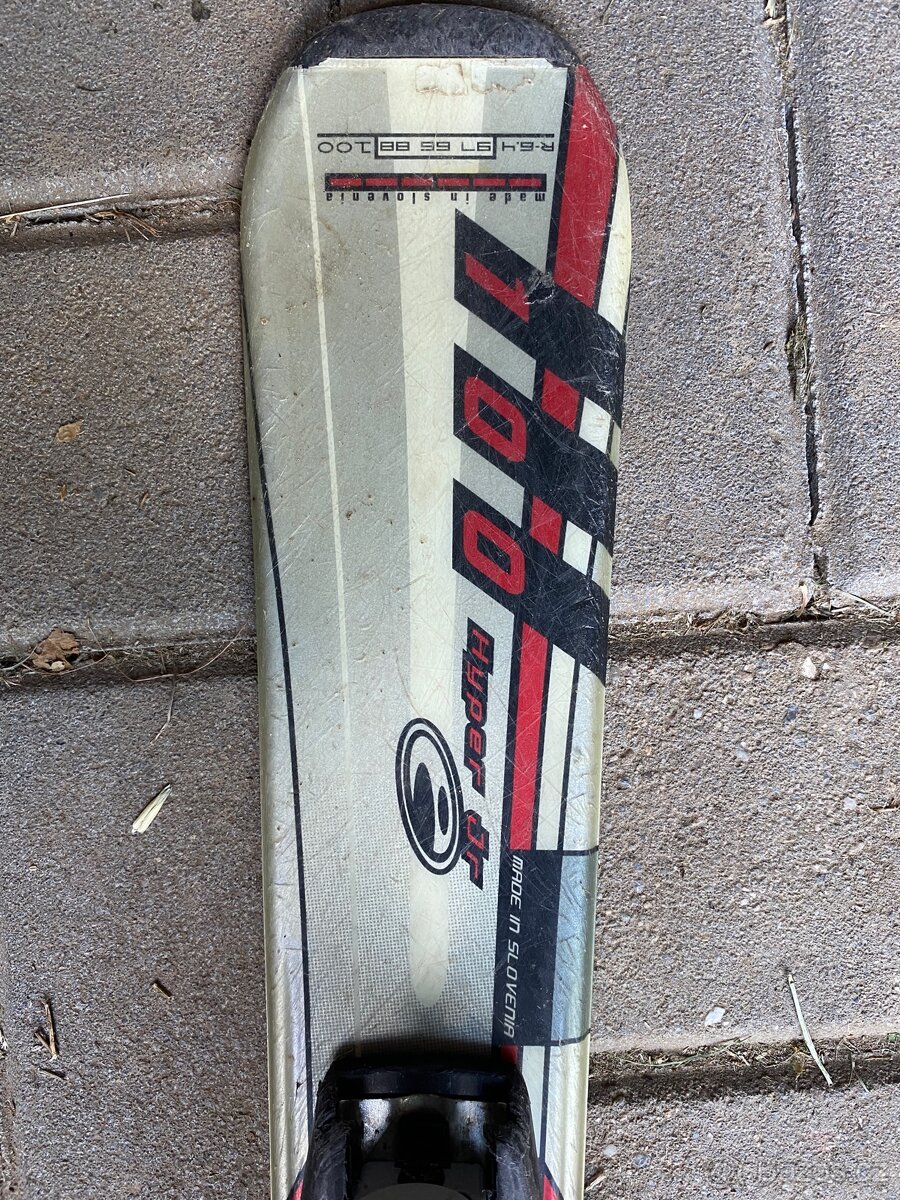 Lyže 100cm, lyžáky 20/20.5 247mm, vázání. Komplet - 5