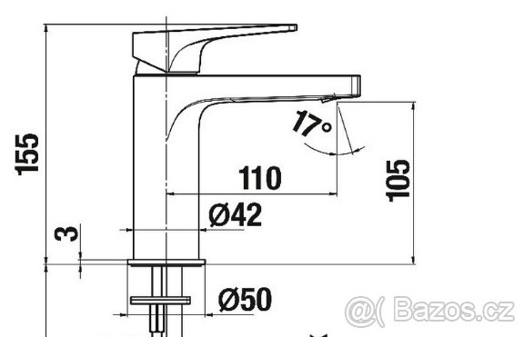 nástěnná sprchová a umyvadlová baterie JIKA - Cubito N - 5