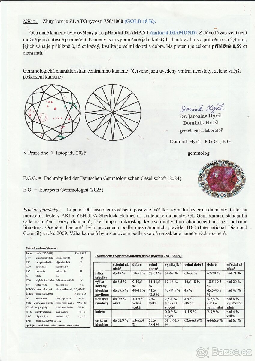 Zlatý prsten s diamanty - 5