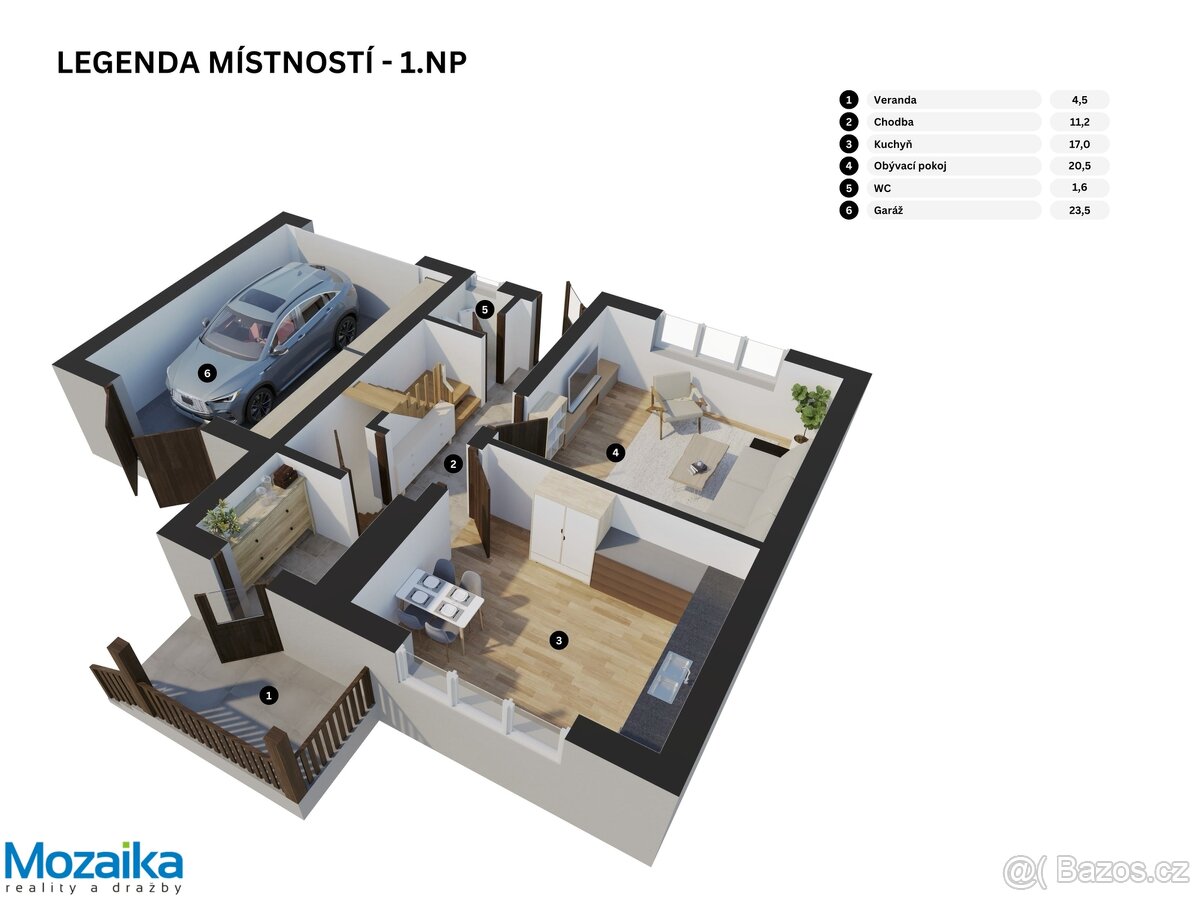 Rodinný dům s garáží a nádhernou zahradou Křepice u Hustopeč - 5