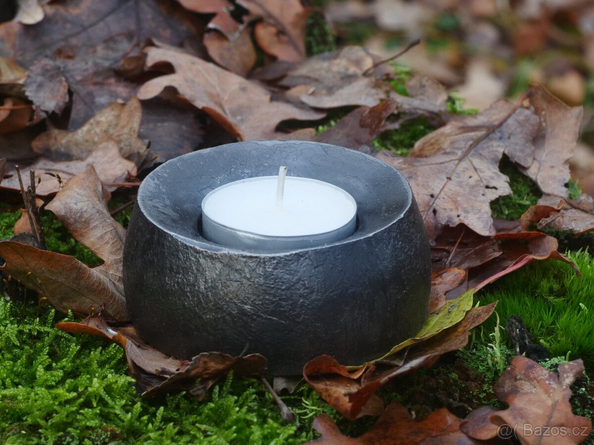 svícen na čajovou svíčku ocelový kovaný, různé druhy - 5