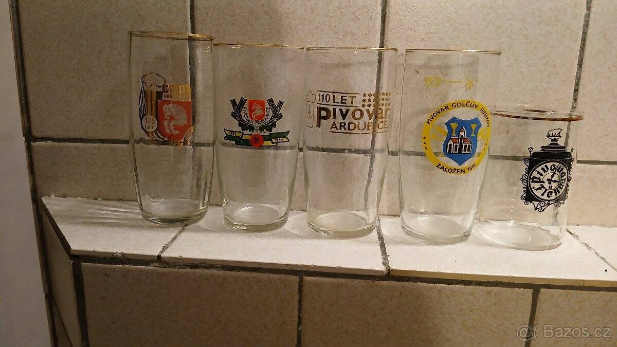 Pivni sklenice, tretinky,pullitry. - 5