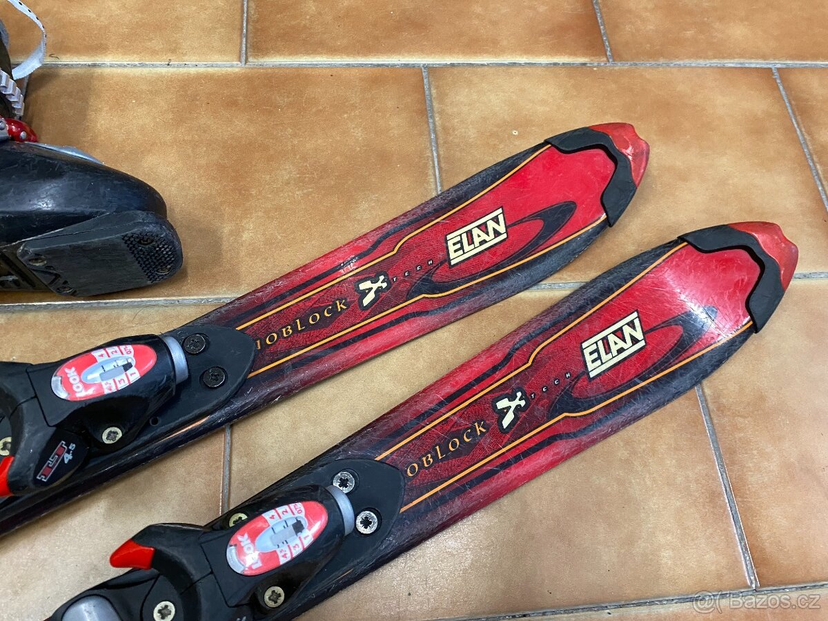 dětské lyže Elan 90cm a lyžáky Head 21cm velikost 33 - 5