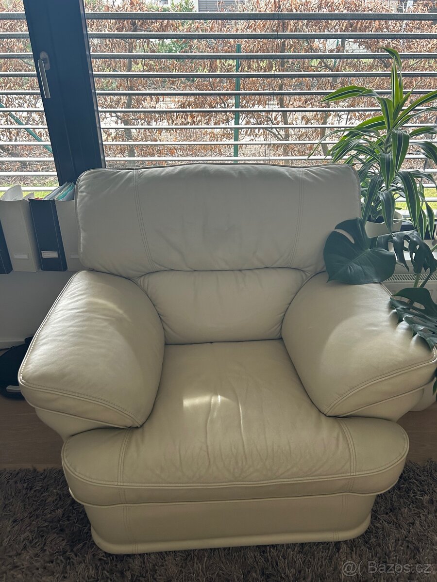 Luxusní kožené polohovací kreslo - 5