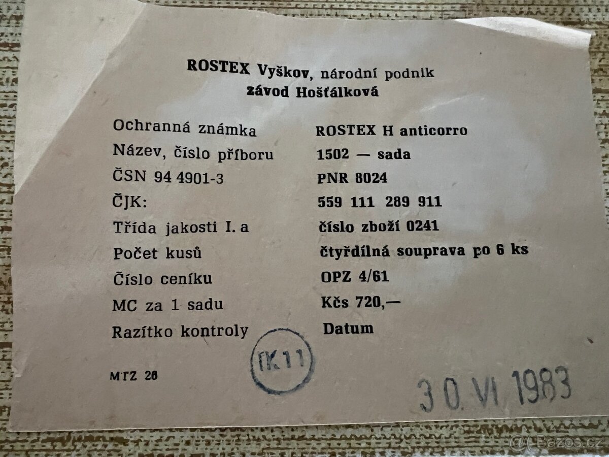 Starožitné příbory Rostex - 5