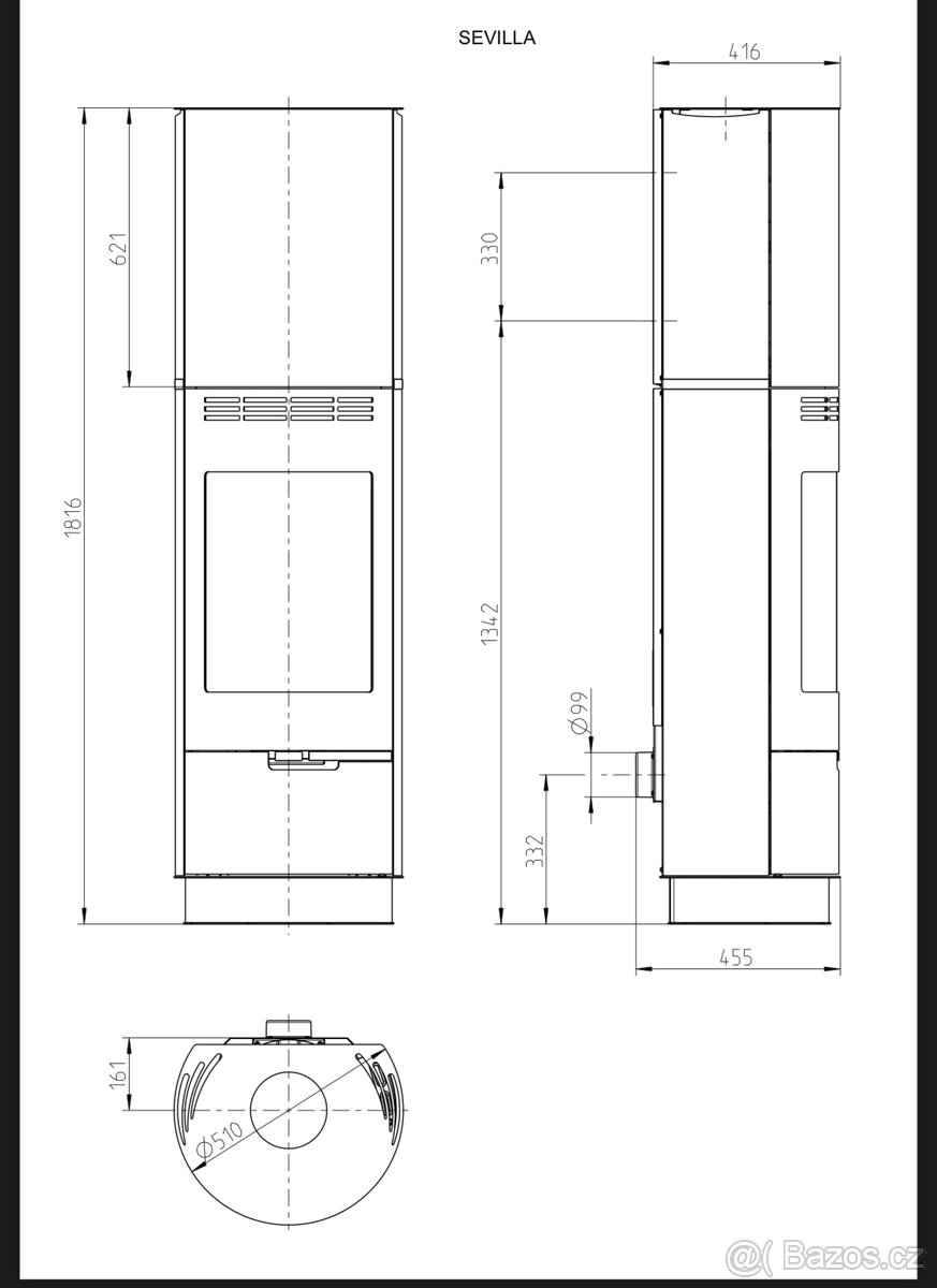 Krbová kamna Thorma + sklo+kourovod - 5