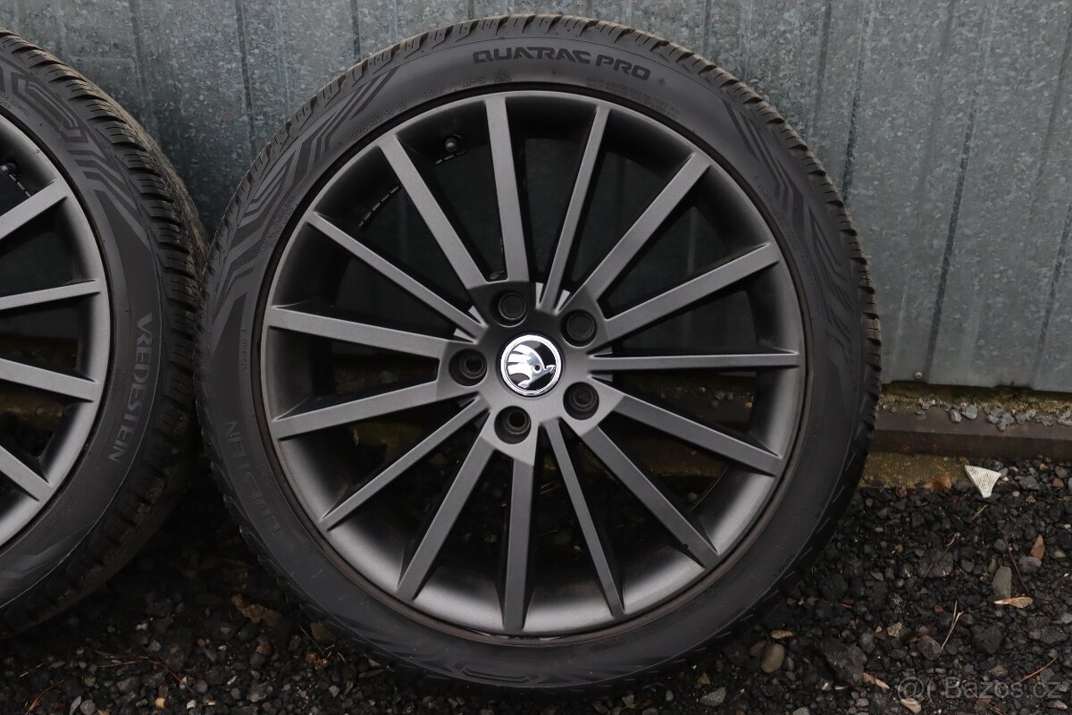 18" - ALU kola Škoda TURINI 7,5x18 ET51 + pneu 225/40 R18 - 5