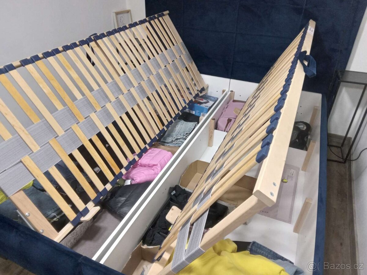 Čalouněná postel Olympia 160 - modrá - 5