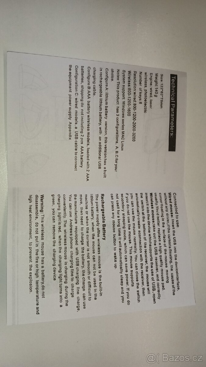 Bezdrátová ergonomická myš - 5