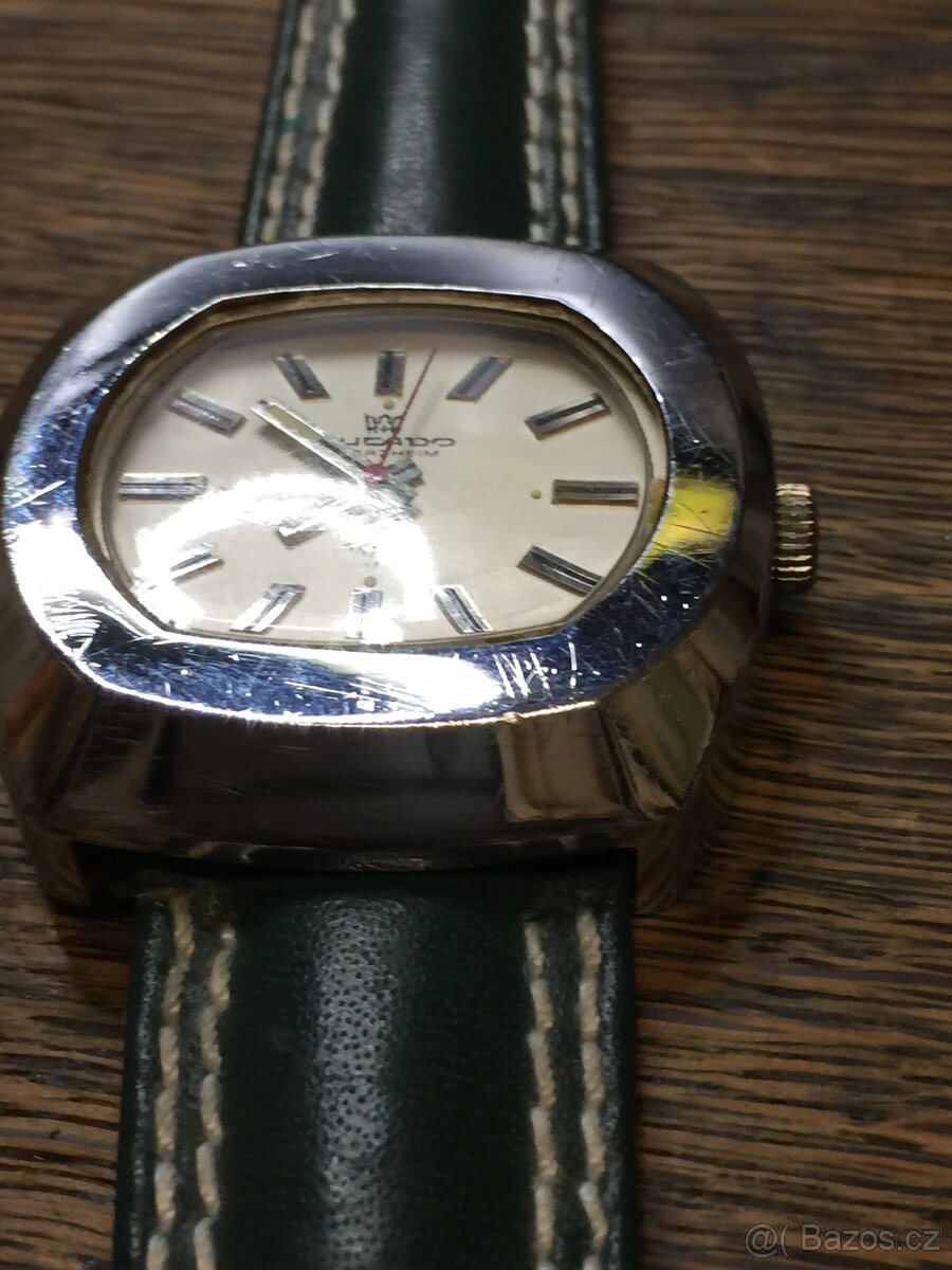 Retro hodinky Ducado Pforzheim Anker kožený řemínek - 5