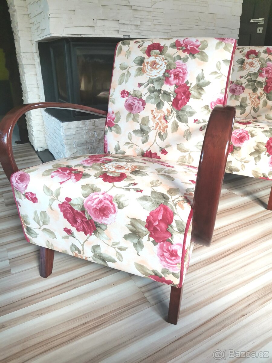 Křesla Halabala typu C Květy - 5