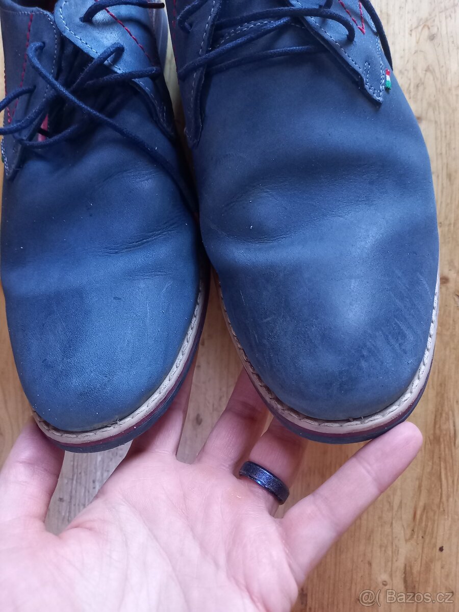 pánské kožené polobotky boty - 5