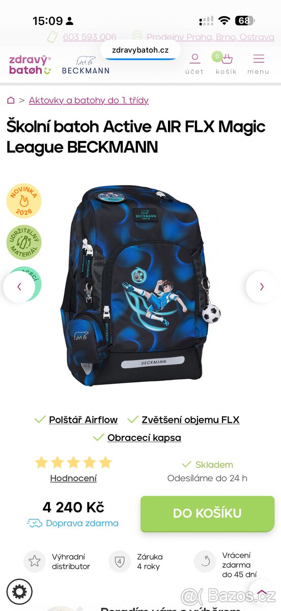 Školní batoh Beckmann – nový, záruka - 5