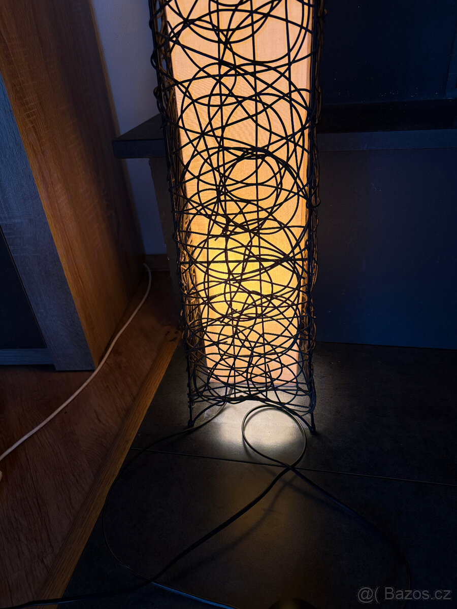 Designová stojací lampa DECO ratanová - 5