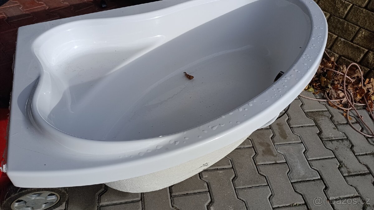 Rohová vana + páková baterie, - 5