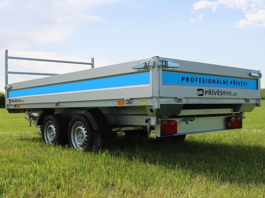 Sklopný přívěs, 360x180x35 cm, 3500 kg, elektrické sklápění - 5