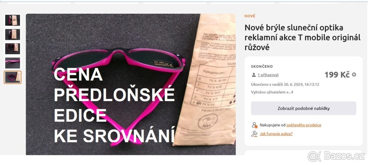 Nové sluneční brýle, plastové, unisex = pánské dámské SLEVA - 5