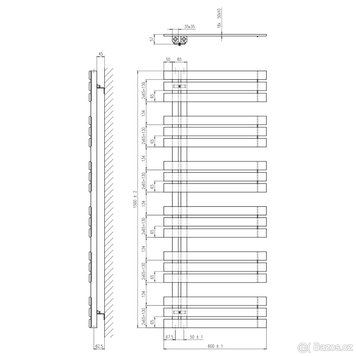 Otopné těleso Silvana 60x150cm, barva Verde, IR156 - 5