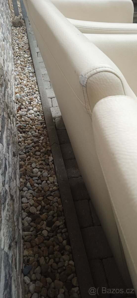 Jídelní kožená křesla bílá 5ks - 5