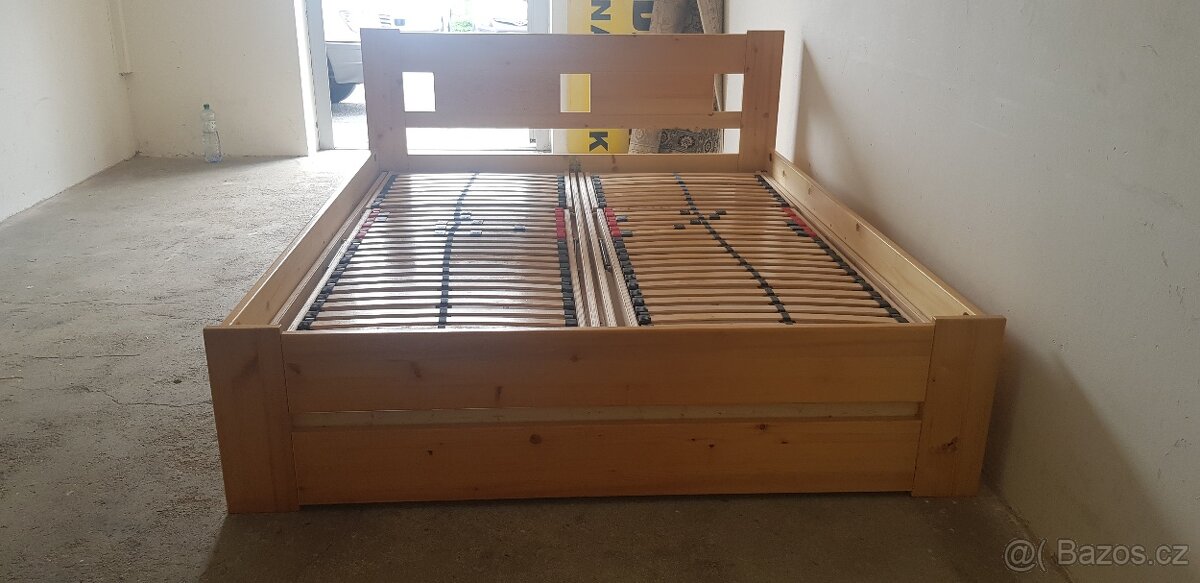 PRODÀM POSTEL-160/200-MASIVNÌ BOROVICE-ULOŽNÍM PROSTOREM - 5