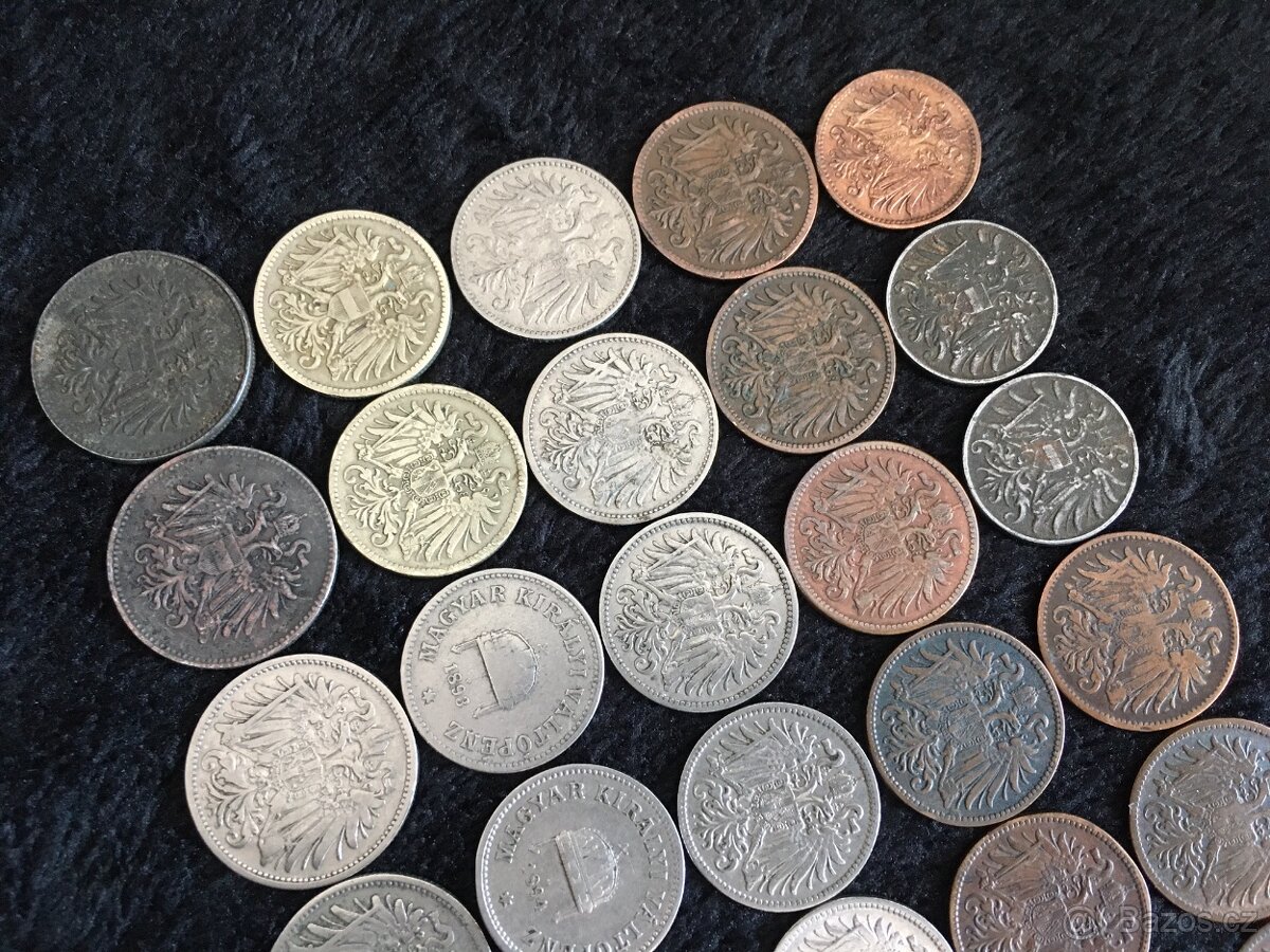 35 kusů heller a filler. mince Rakousko Uhersko, každá jiná - 5