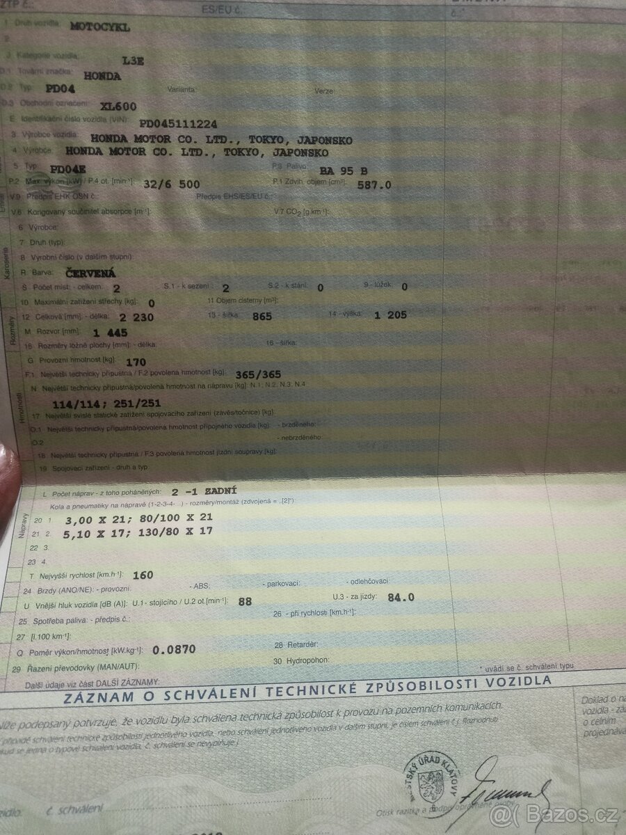 Honda xl600 r.v 1987 pojízdná s doklady zachovalá - 5