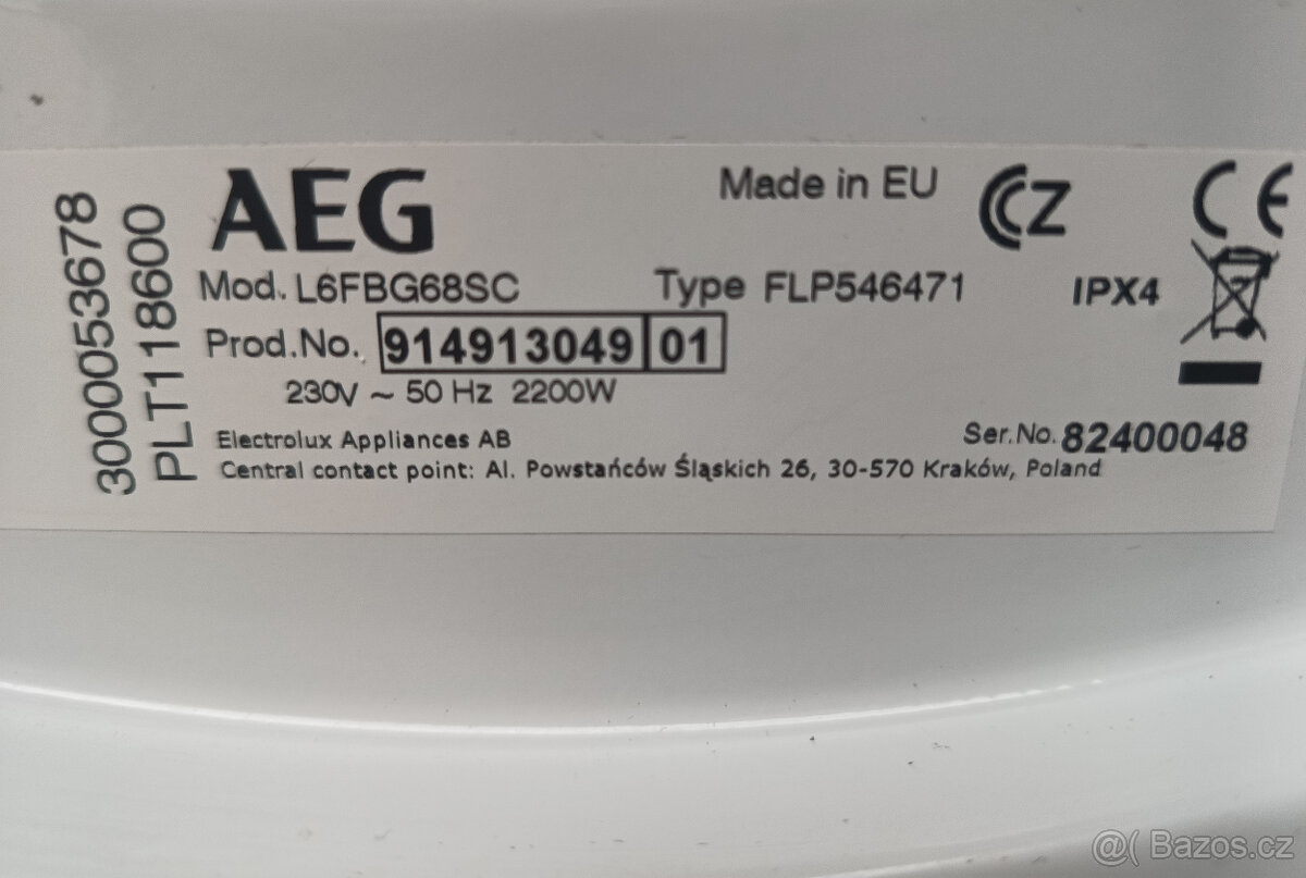 INVERTOROVÁ PRAČKA AEG - 8kg - 1600ot./min - 5