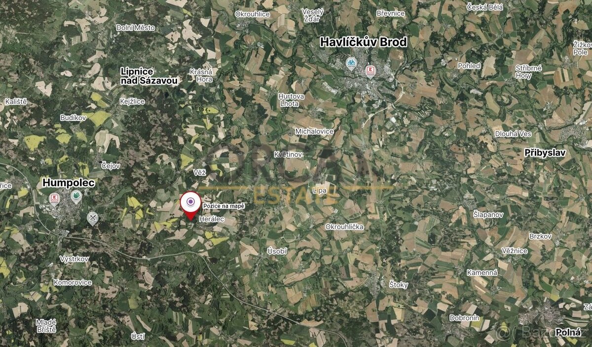 Prodej pozemku o výměře 1977 m2 v k. ú. Herálec (okres Havlí - 5