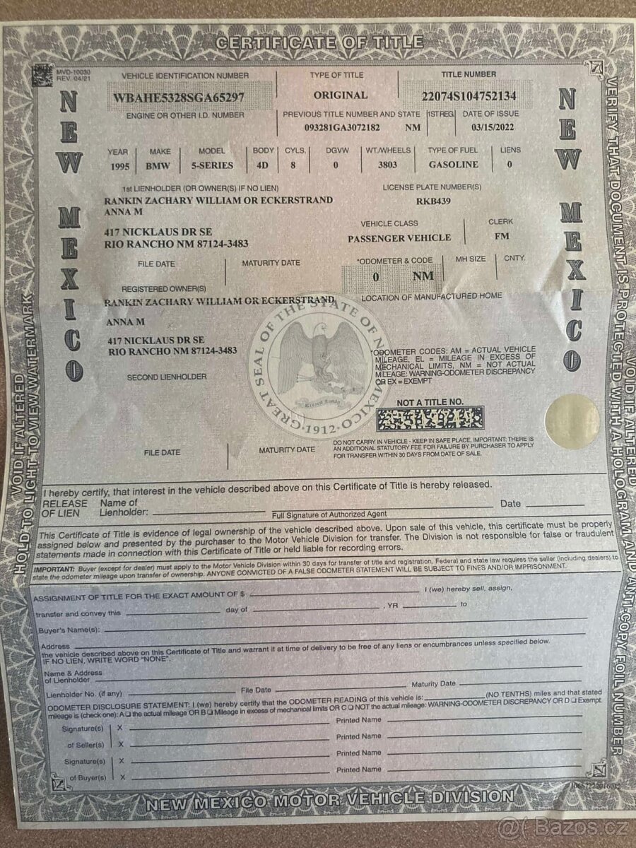 BMW 540i e34 MANUÁL VŠE PŮVODNÍ STAV ORIGINÁL LAK TOP - 5