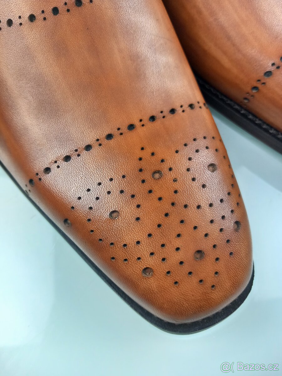 Oxford James 007 Brogue cognac Kožené boty - 5