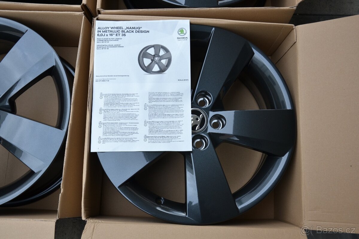 Škoda Kamiq/Scala,S.Arona– NOVÉ 16 originál Alu disky 6x16,E - 5
