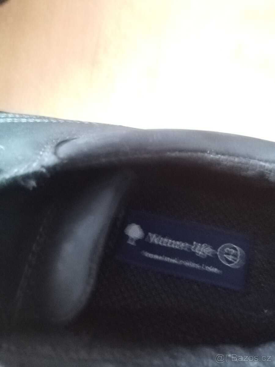 Pánské kvalitní kožené boty černé č.43 - 5