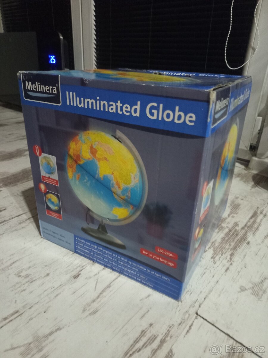 Svítící glóbus lampička, nový - 5