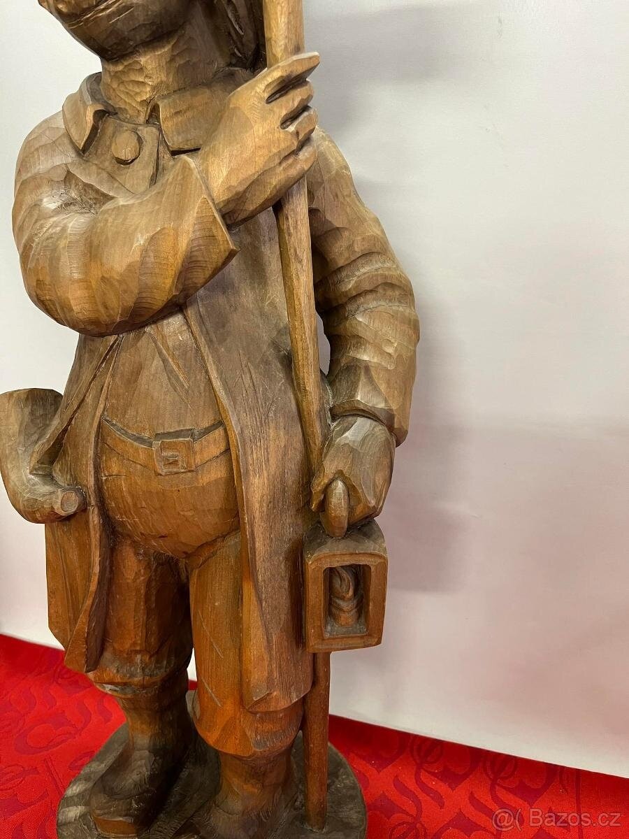 Dřevěná socha, Ponocný - 79cm - 5