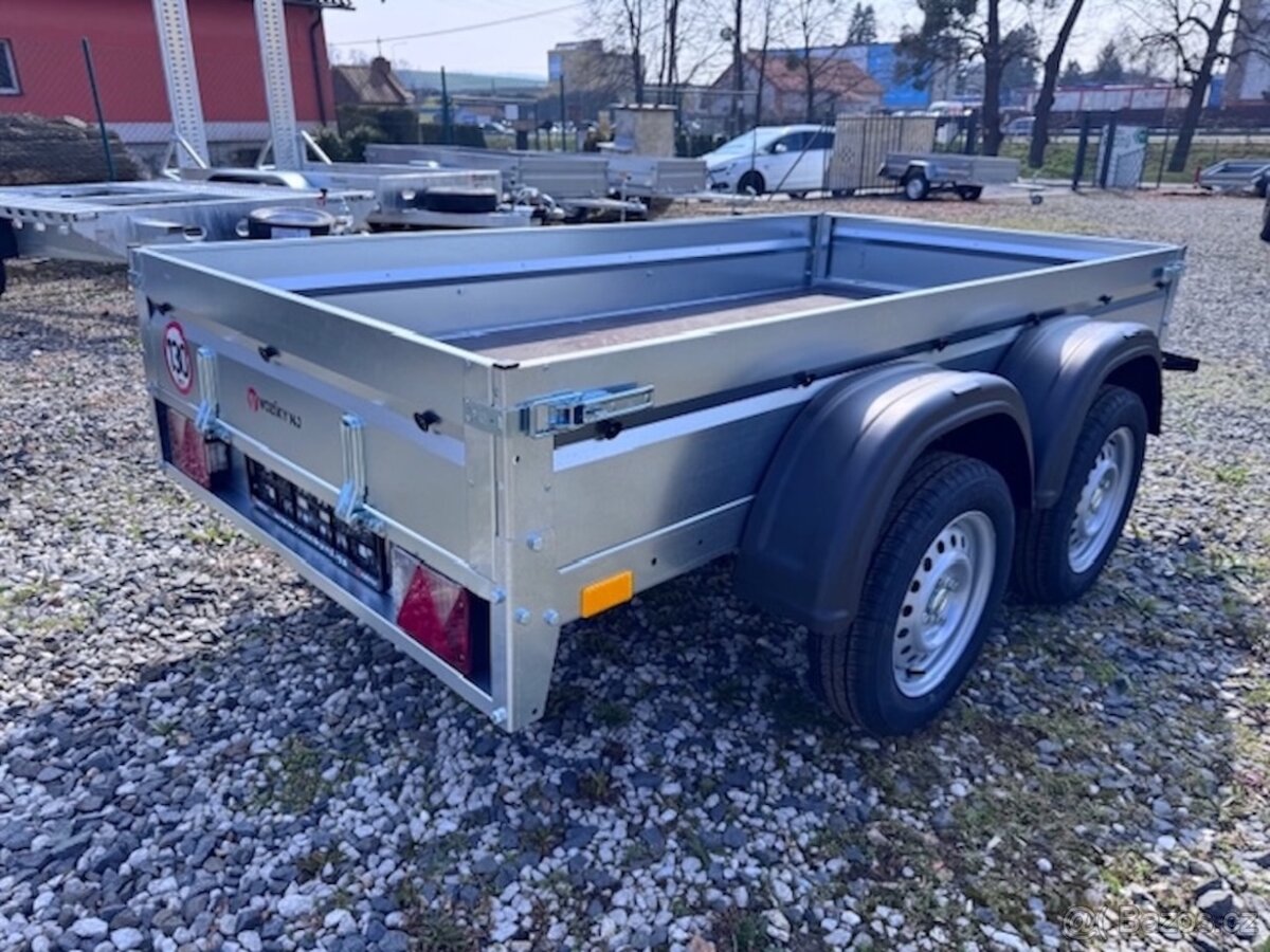 Přívěsný vozík dvouosý 252x130cm, 750kg, sklopný, 130km/h - 5