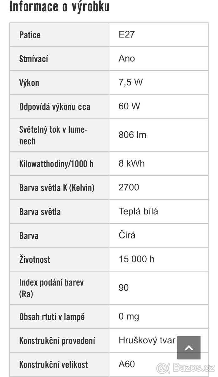 LED žárovky Flair E27 stmívatelné 6 ks - 5