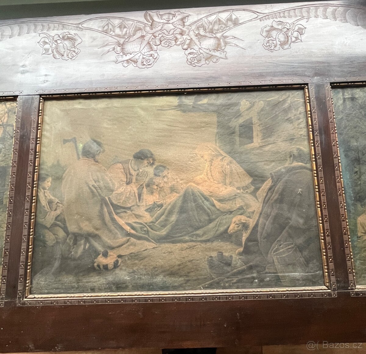 Secesní obrazový panel – triptych kolem roku 1900 - 5