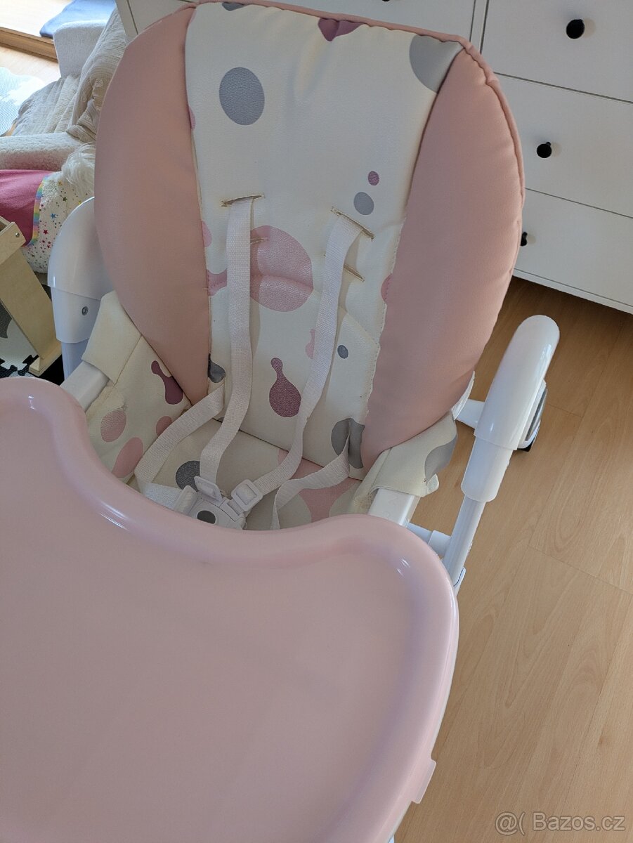 Jídelní židlička zn. Kinderkraft růžová - 5