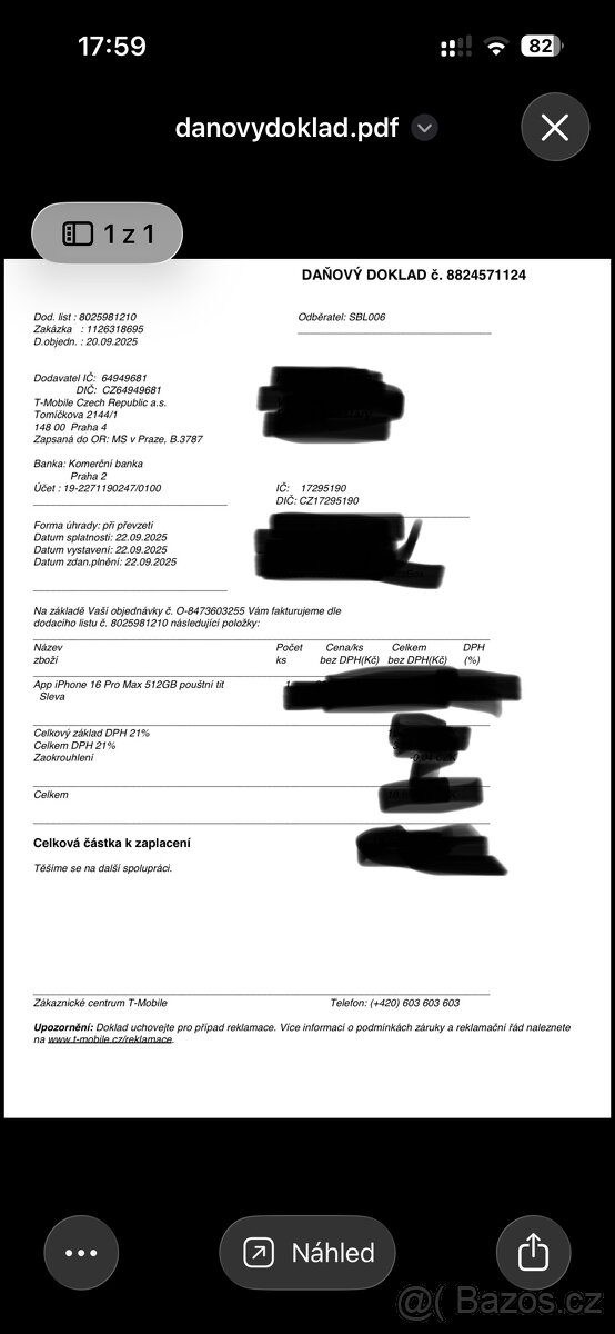 IPHONE 16 PRO MAX 512 GB NOVÝ T-MOBILE - 5