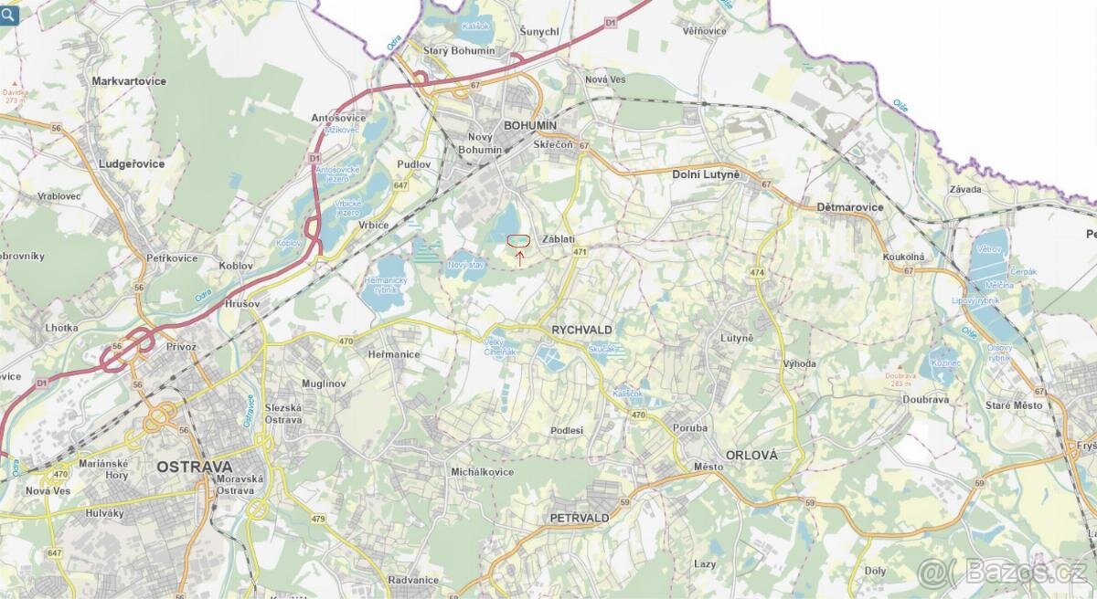 Prodám pozemky v k.ú. Záblatí u Bohumína 3 parcely - 5