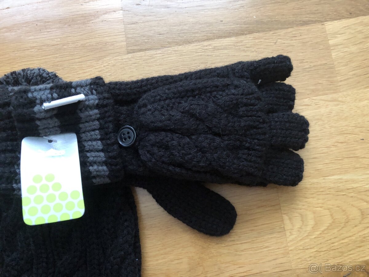 Set čepice a rukavic CROCS - černá, šedá, růžová - 5