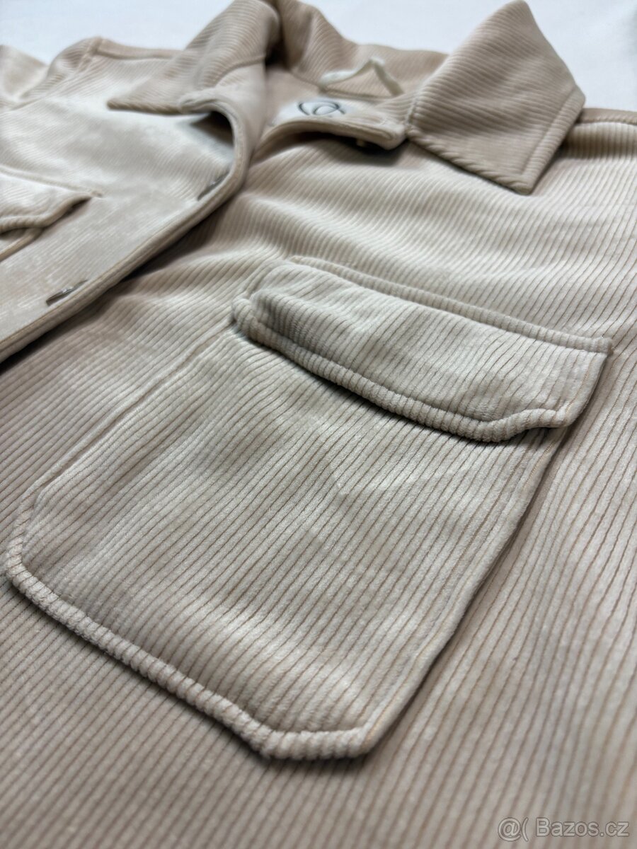 Béžová manšestrová košile TONI | Shacket | elastická | vel. - 5