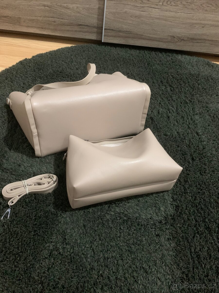 Kabelka béžová shoper - 5