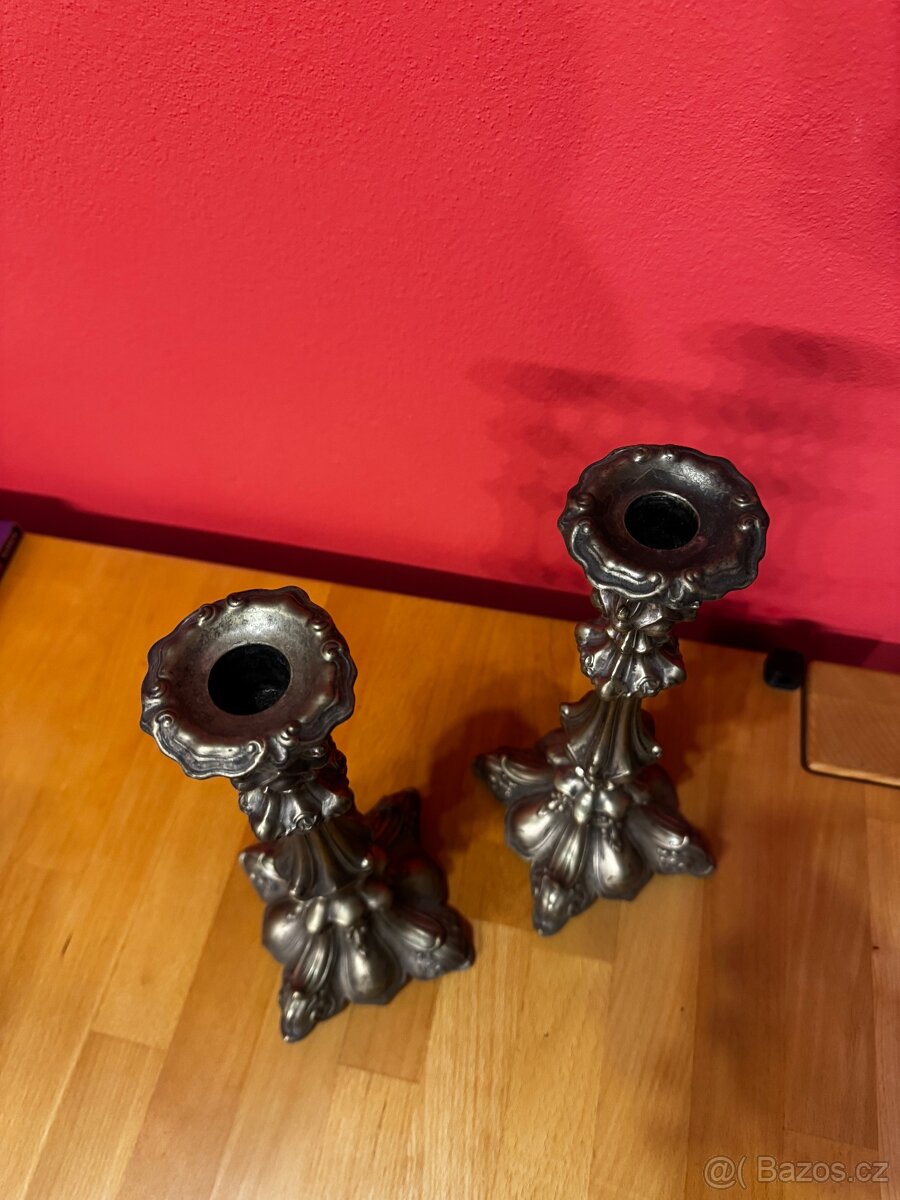 Starožitný svícen - pár - 5