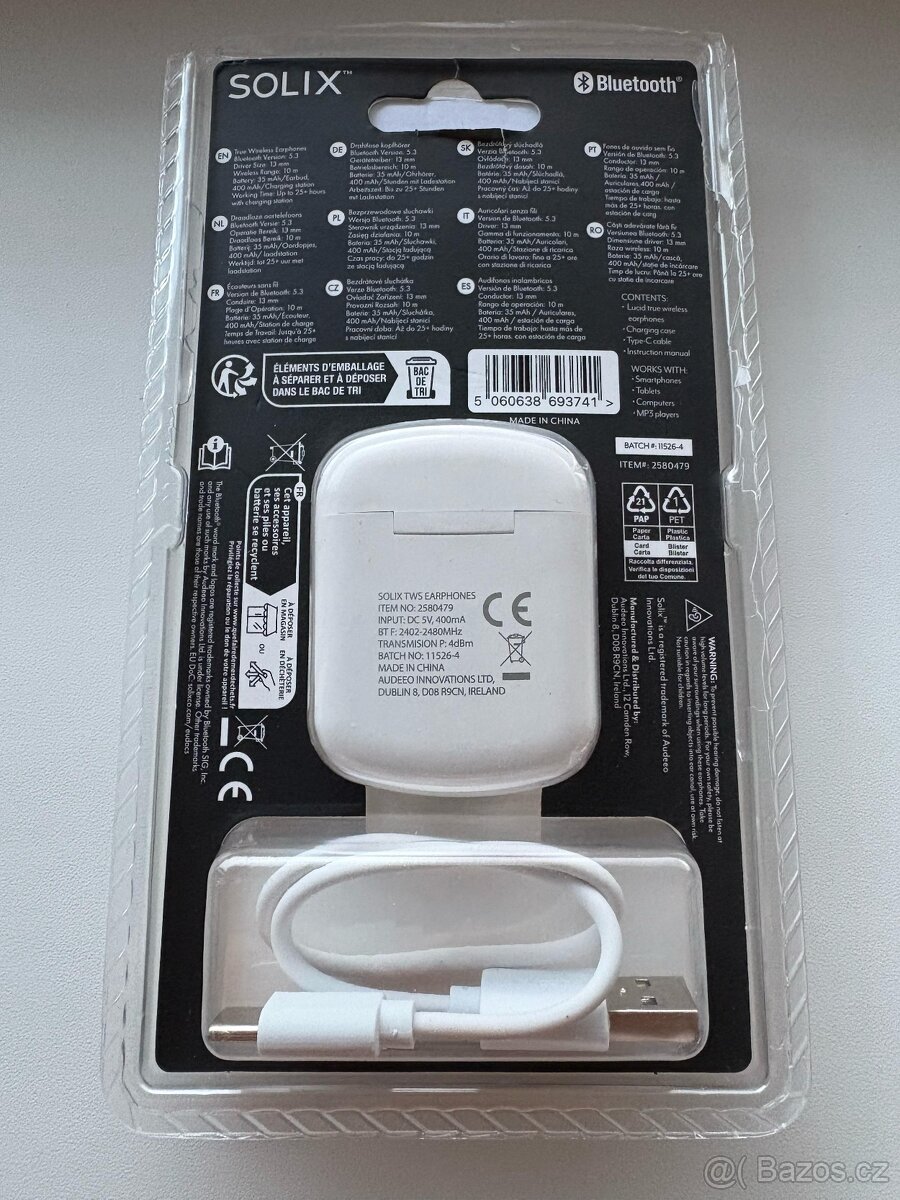 Bezdrátová sluchátka do uší Solix - 5