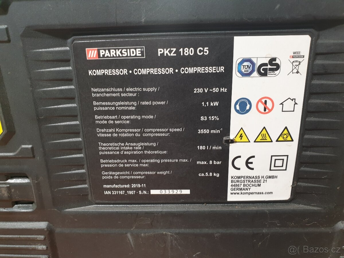 Bezolejový kompresor kufrový kompresor manometr příslušenstv - 5