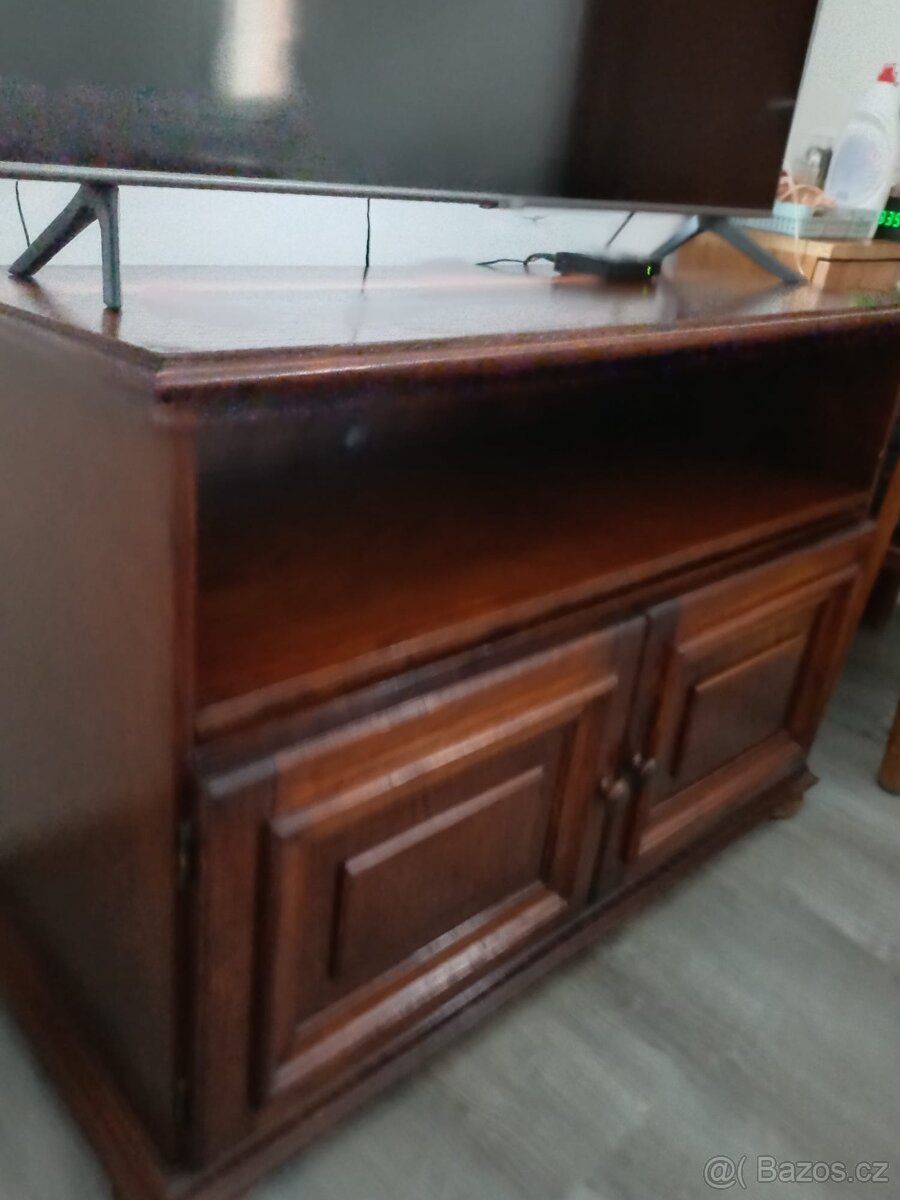 Holandská sedací souprava z pravého masivního dřeva + kůže - 5