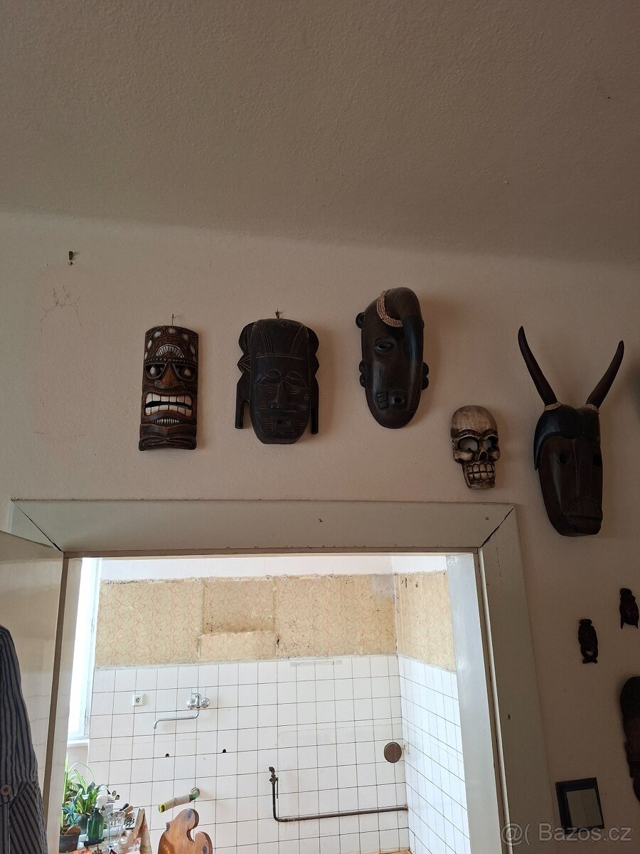masky - dřevěné a hliněné dekorace - 5