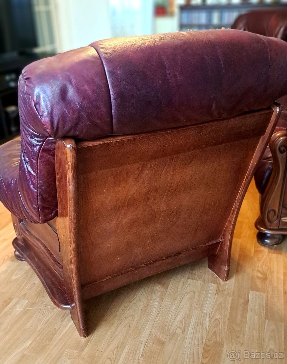 Kožená sedací souprava 3 + 1 + 1 - 5